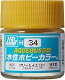 GSI クレオス(GSI Creos) 新水性ホビーカラー クリームイエロー 10ml 模型用塗料 H34