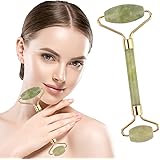 NEWGO マッサージローラー 美顔器 美顔 ローラー ギフト 男女兼用 母の日 誕生日 ギフト Jade Roller 天然石製 翡翠 - グリーン