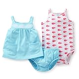 Carter's （カーターズ） :: ロンパース ボディスーツ ショーツ セット綿100% :: 3-Piece Diaper Cover Set :: 3M (55-61cm) :: 55-61 