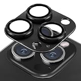 Kakuki For iPhone 15 Pro/iPhone 15 Pro Max カメラフィルム アルミ合金製＋AR高透過率強化ガラス アイフォン15プロ/アイフォン15プロマックス 一体型レンズ保護フィルム 耐衝撃 露出オーバー防止 アルミ合金 カメラカバー(iPhone 15 Pro/iPhone 15 Pro Max, ブラック)
