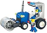 Construction Truck 91pcs building blocks set Earth flattener roller equipment powered by a strong Bu