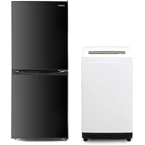 【新生活2点セット買い】アイリスオーヤマ 洗濯機 5kg + 冷蔵庫 142L ブラック