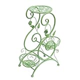 フラワースタンドアイアンフラワーシェルフマルチレイヤーフラワーリビングルームバルコニーフラワーポットスタンド屋内 (Color : Green)