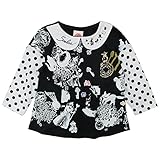 【春物】 SCOLAR(スカラ) 天竺袖ドットPt衿付き長袖Tシャツ 120cm/クロ NO.CH-16SP-SC01