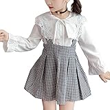YY-Natuhi ベビー服 子供服 女の子 シャツ サロペット スカート 長袖 ボディースーツ 二点セット チェック ワンピース キッズ服 ブラウス 秋冬 入学式 入園式 七五三 ベビー 赤ちゃん 