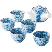 Amazon｜有田焼 内外鉄仙花 急須茶器揃(急須1個 湯呑み5客セット