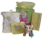 Baby Gift Set Webkinz Plush Chihuahua -Bib -Plush Blanket -Gift Bag -Tissue Paper by Sleepy Bunny