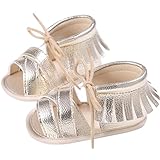 dzt1968 Newborn Girls Boys springlace-up滑り止めフリンジスニーカータッセルサンダル カラー: ゴールド