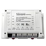ANRIS 4 Gang 433mhz WiFi リモートコントロール電気スイッチ スイッチ スマホ 家電 遠隔操作 (Sonoff 4CH Pro)