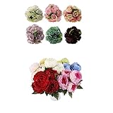 【枯れないお花】人工造花　 白薔薇（7本）とアジサイ（3本）　家庭/結婚式用装飾　花嫁花束