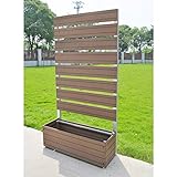 ガーデンフェンス 樹脂 アーバン1890 プランター付き アルミの柱 ブラウン 人工木 フェンス 樹脂 防腐 目隠