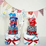 【エッフェル塔タオル】【ブルーパイル知育玩具】【パンパースS】おむつケーキ 出産祝い【サンキャッチャー】送料無料 出産祝い 泉州タオル 身長計タオル スタイ おむつケーキ (2月の誕生石のサンキャッチ