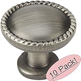 Cosmas ® 4115 asアンティークシルバーロープ/スクロールキャビネットハードウェアノブ – 1 – 1 / 4 "インチ直径 – 10パック