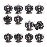 Yazer 12 Pack Popular Ceramic Pumpkin Knobs New Fashion Drawers Pulls Handles for Wardrobe,Cupboard,