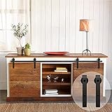HomeDeco Hardware 吊りドア レール両開き 玄関 収納 アウトセット 引き戸 6.6 FT (2.00メートル） ダブルドア