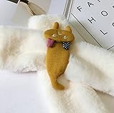 IWELY　女の子　暖かいマフラーキッズ用　保温 防寒柔らかいマフラー ふわふわ可愛い寒さ対策 誕生日　毛糸襟巻き 秋冬 (白い)