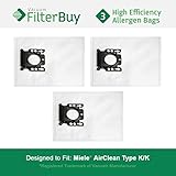 3 - Miele KK Vacuum Bags, Miele Part 05588951. Designed by FilterBuy to replace Miele AirClean KK Va