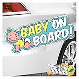 KIWISTAR Baby on board 20 x 7 cm ベビーオンボード ステッカー多色ステッカー