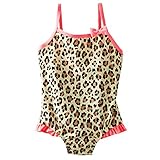 OshKosh Leopard Print Swimsuit Withピンクトリム カラー: ブラウン