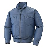 空調服 2017年新商品　ヘリンボン長袖ブルゾン 作業服　作業着 （ファンなし）<099-KU97100> (4L, 4-ブルー)