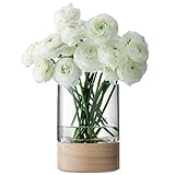 LSA (エルエスエー)G991-24-301 LOTTA(ロッタ) フラワーベース(花器)台座ウッド 高さ18cm