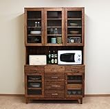 COUNTRY HOUSE(カントリーハウス) 食器棚 カップボード ガラスキャビネット ワトコダークKS-CB-04-WD