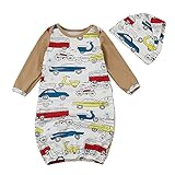 Tovadoo 子供服 ベビー服 男の子 パジャマ+帽子 セットアップ 長袖 秋冬 車柄 自転車柄 カラフル 部屋着 保育園 旅行