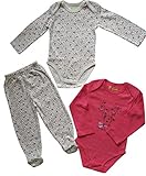 ベビー服：ロンパース2点・・パンツ、女の子３点セット75サイズ・ローズ小花柄・バンビ