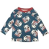 【H28年春物】 PuiPui(プイプイ) ミニ裏毛総柄長袖Tシャツ 80cm/BLUE NO.PP-162198