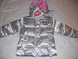 Hello Kitty Girl Puffer Jacket w / Removable Hood – シルバーサイズ: 4