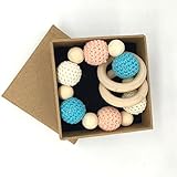 Kissteether 10個手作りの看護木製のかぎ針編みビーズは、木製のビーズとビーズを編んだ歯ブラシ (木材の色 10個)