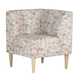 arne ダイニングチェア ソファー L字 カウチソファー コーナーソファー 日本製 完成品 LUNCH コーナー ナチュラル脚 花柄 ブラウン