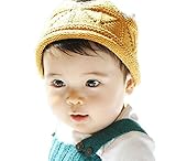BEREAM ベビー ニット クラウン 王冠 記念 撮影 誕生日 バースデー セレモニー 結婚式 に お宮参り 退院 結婚式 赤ちゃん (イエロー)