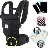 ベビーウエストベルト付エルゴベビー・抱っこひも【日本正規品2年間保証-SG認定付】２ ADAPTアダプトブラック　(よだれパッド＋ママ&ベビー両用カバー+収納ポーチ付）