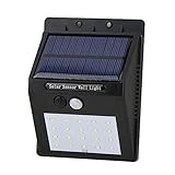 UniqueFire ソーラー センサーライト 20LED素子 光センサーと人感センサー機能搭載 リチウム電池内蔵 IP65防水 ブラック (1点セット)