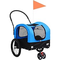 2-in-1 ペット用 自転車トレーラー＆ジョギングベビーカー ブルー＆グレー Amazon | vidaXL 2-in-1 ペット用自転車トレーラー＆ジョギング