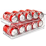 BingoHive ローリングソーダ缶オーガナイザー 冷蔵庫用缶ディスペンサー ビールソーダ セルツァーポップ缶 冷蔵庫用ソーダオーガナイザー 標準サイズ 11オンス 12オンス 330ml 350ml 缶ホルダー収納 1個パック