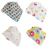 Zippy Fun Baby and Toddler Bandana Bib - Absorbent 100% Cotton Front Dribble Bibs with Adjustable St