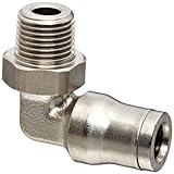 Legris 3609 08 10 Nickel-Plated Brass Push-to-Connect Fitting, 90 Degree Elbow, 8 mm Tube OD x 1/8 B