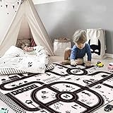 [NHYGDY] キッズマット ラグ 120*180 子供 カーペット プレイマット 道路 道路柄 地図マップ 知育玩具 子供部屋 カラー ベビー フロアマット 滑り止め 優しい肌触り 教育用 大判 踏み心地が良い 小学生 プレイマット 遊びマット 抗菌防臭 保育園