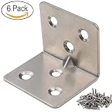 MateeステンレススチールL Shape Thickコーナー角度ブラケットforテーブル椅子Fastenハードウェアアクセサリー( Pack of 6 ) 6 Pack