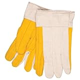 MCR Safety 8516S Golden Chore Quilted Palm Back Natural Safety Cuff Men's Gloves with Straight Thumb