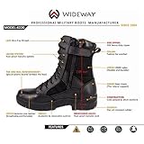 widewayメンズ8 " InchミリタリータクティカルブーツフルグレインレザーPolice Dutyブーツサイドファスナー付き US サイズ: 13 2E US カラー: ブラック