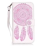 UNEXTATI iPhone 7 ケース ダイヤモンド 手帳型ケース カバー カード収納 ストラップ 付き Apple iPhone7 用 Case Cover (ピンク #2)