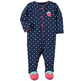 カーターズ ロンパース carter's 女の子用紺ドットハッピーいちご足つきカバーオール (9months(67-72cm)) [並行輸入品]