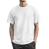 [Sillictor] 7.05オンス ハイクオリティー Tシャツ 綿100% メンズ 丸胴仕様 プレミアム ZT00000wh-L