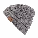 Honhui Baby Boy Girlsニット帽子冬暖かいかぎ針編みウールスキービーニーキャップスカルSlouchy One Size