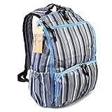 リュック バックパック マザーズバッグ 大容量 軽量 旅行 アウトドア 通勤通学にも (ブルーストライプ)