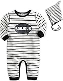 [Vaenait Baby]100%綿ベビー服男の子ロンパース肌着ボディスーツカバーオール帽子付きBonjour Set L