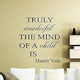 STAR WARS壁ビニールデカールTruly Wonderful the Mind of a Mind Jedi Master Yoda引用ビニールステッカーホームTeen子供部屋保育園アート装飾レ